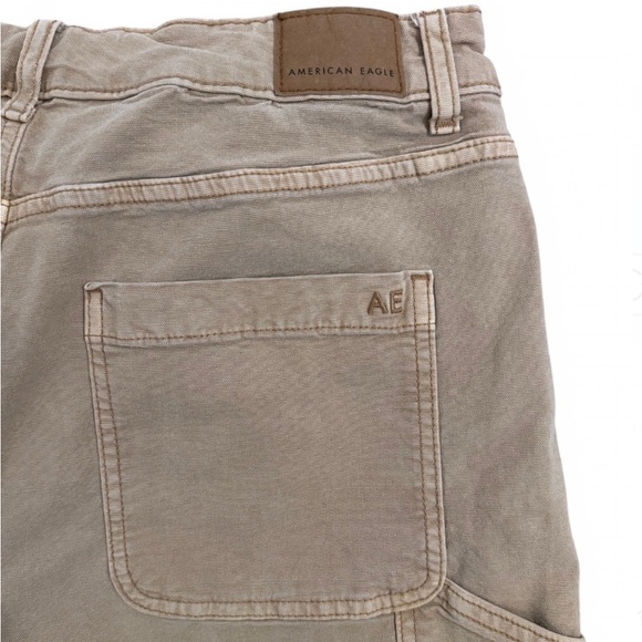 American Eagle Highest Rise 90s Boyfriend Shorts size 8 Khaki Carpenter Shorts - Picture 7 of 11